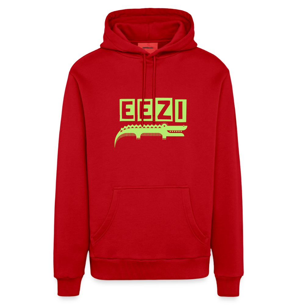 EEZI colour Logo Organic Relaxed Hoodie Made in EU - red