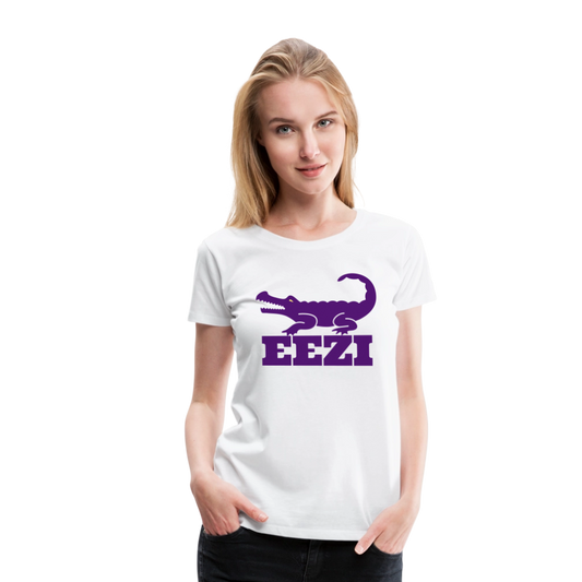 EEZI Women’s Premium T-Shirt - Purple LARGE Logo - white