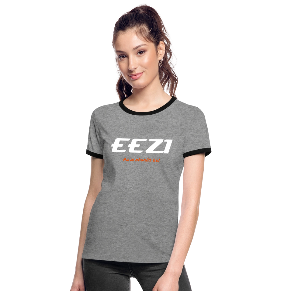 Women's Ringer T-Shirt-EEZI-As it should be! - heather grey/black
