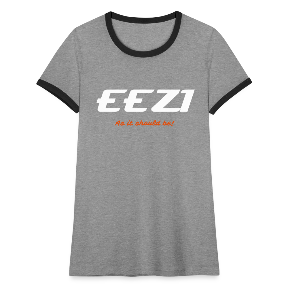 Women's Ringer T-Shirt-EEZI-As it should be! - heather grey/black