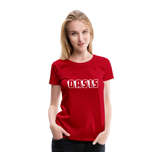 Women’s Premium T-Shirt Oasis lettered - red