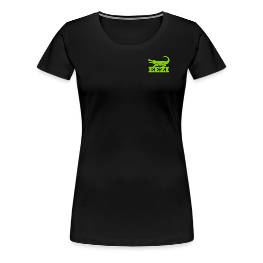 EEZI Women’s Premium T-Shirt - Apple Green CHEST Logo - black