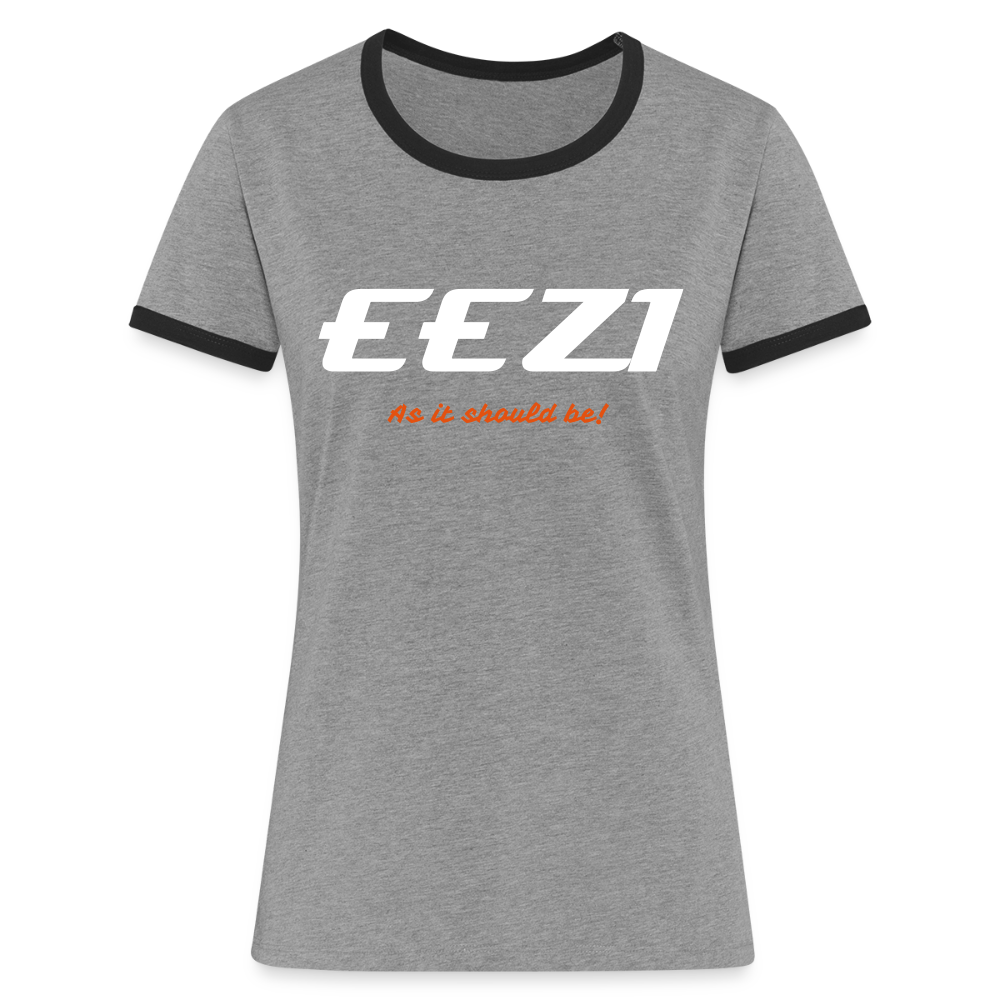 Women's Ringer T-Shirt-EEZI-As it should be! - heather grey/black
