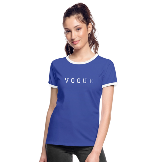 Women's Ringer T-Shirt - blue/white