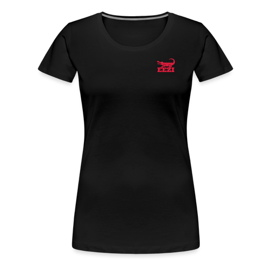 EEZI Women’s Premium T-Shirt - Red CHEST Logo - black