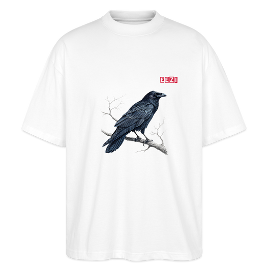 EEZI crow Stanley/Stella Oversized Unisex Organic T-shirt Blaster - white