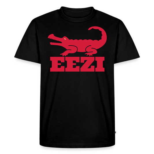EEZI Men’s Premium T-Shirt - Red LARGE Logo - black