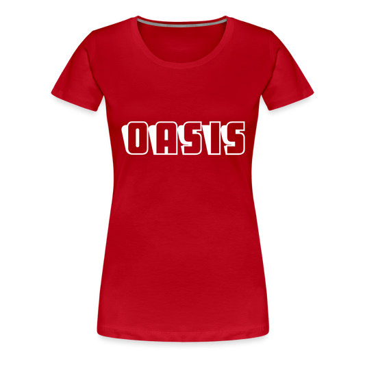 Women’s Premium T-Shirt Oasis lettered - red
