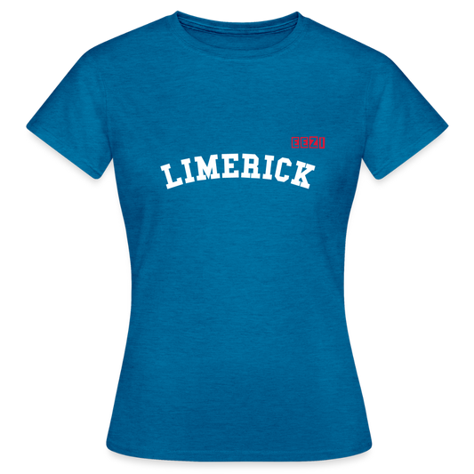 Women's T-Shirt Limerick Ireland Ladies Tee - antique blue sapphire heather