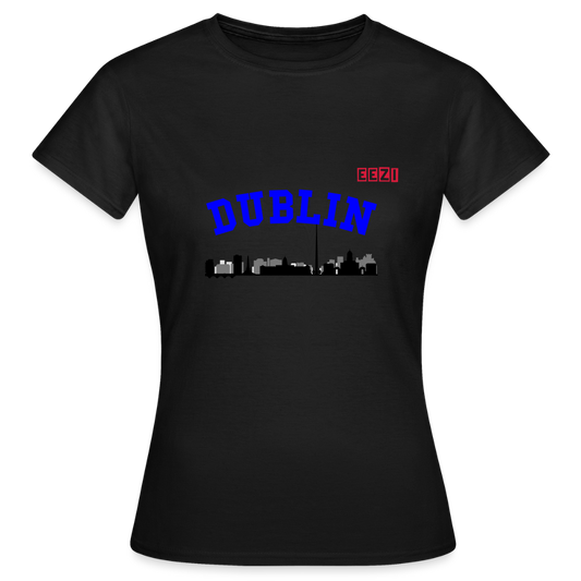 Women's T-Shirt Ladies Dublin Ireland Cityscape Tee - black