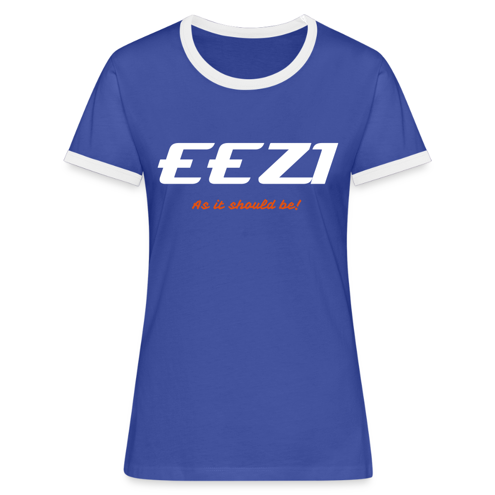 Women's Ringer T-Shirt-EEZI-As it should be! - blue/white