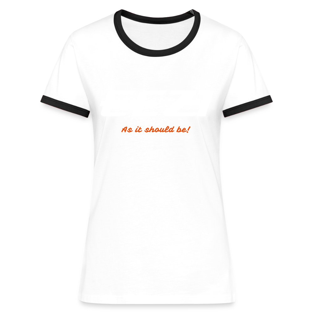 Women's Ringer T-Shirt-EEZI-As it should be! - white/black
