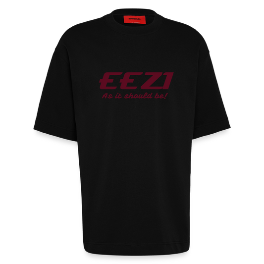 Heavyweight Oversized Organic T-Shirt Made in EU-flexprint-EEZI Tee - SOLID BLACK