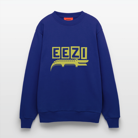 Eezi Colour Logo Organic Relaxed Crew Neck Made in EU - Iconic Blue