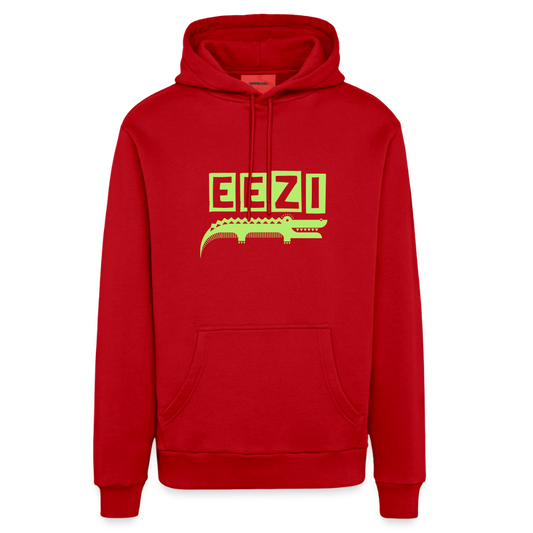 EEZI colour Logo Organic Relaxed Hoodie Made in EU - red