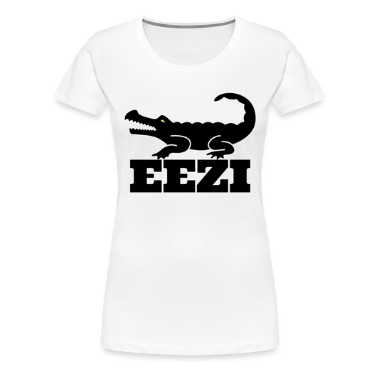 EEZI Women’s Premium T-Shirt - Black LARGE Logo - white