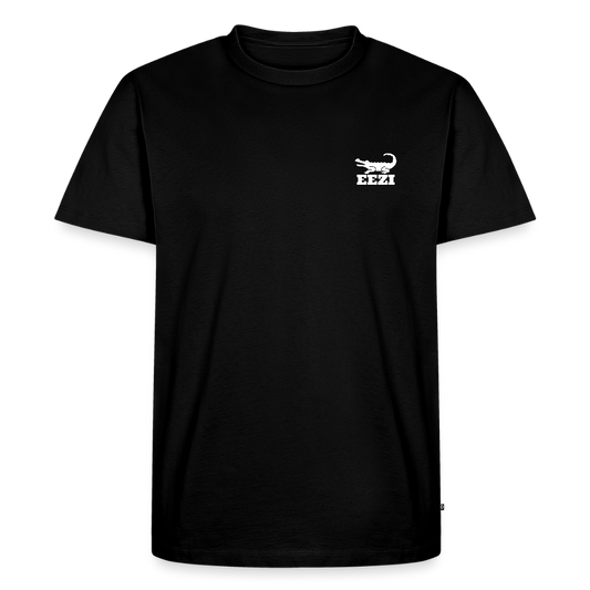 EEZI Men’s Premium T-Shirt - White CHEST Logo - black