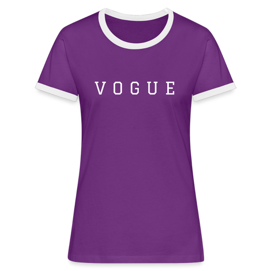 Women's Ringer T-Shirt - purple/white