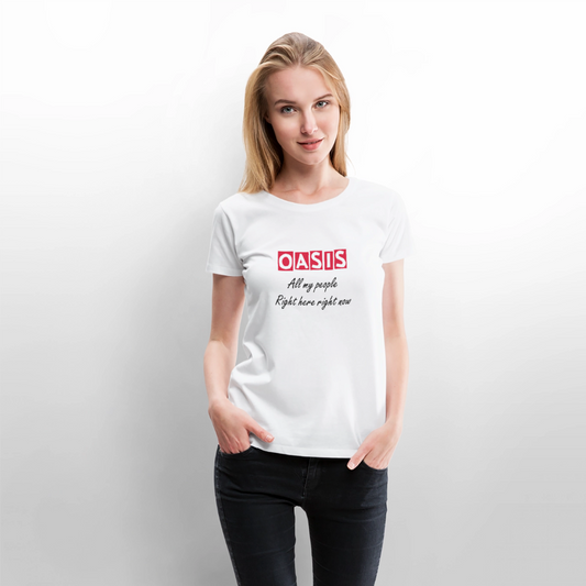 Eezi Women’s Premium T-Shirt - oasis print - white